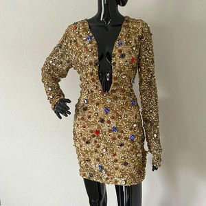 Beaded sequin dress Large Us 8